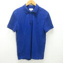 d■ラコステ/LACOSTE スリムフィット ラコステムーブメントポロシャツ PH1909【US M】青/MENS/4【中古】