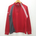 g■アディダス/adidas GOLF ハーフジップシャツ/ゴルフウェア【O/XG】赤/LADIES/2【中古】■