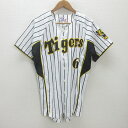 K■WORLD SPORTS GOODS 阪神タイガース/TIGERS 6番 KANEMOTO ユニフォーム【L】白/MENS■5【中古】