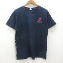 g■ゴジラ/GODZILLA Tシャツ/コットン【L】紺/men's/28【中古】■