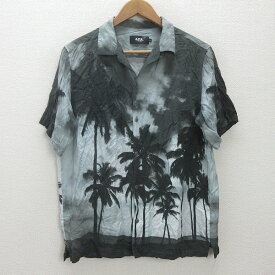 g■アズール/AZUL by MOUSSY アロハシャツ/オープンカラーシャツ【L】カーキ系/men's/36【中古】■