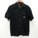 g■タイトリスト/Titleist 半袖オープンカラーシャツ/ゴルフウェア【M】黒/men's/113【中古】■