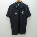 d■アディダス/adidas オールブラックス ALL BLACKS 半袖ラガーシャツ【M】黒/MENS■7【中古】
