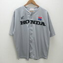 K■ホンダ/HONDA ユニフォームシャツ メッシュ【M】灰色/MENS■4【中古】