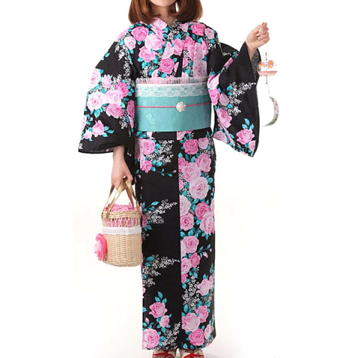 新品】松田聖子 SEIKO MATSUDA デザイン 切り結ん 浴衣 夜桜 黒 ピンク 