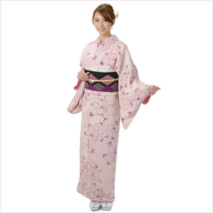 楽天市場】正絹小紋 KANSAI お仕立て上がり 正絹着物 桜柄 おに  