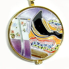 懐中時計 着物に似合う存在感 京七宝 源氏物語に恋する懐中時計 明石（紫） 記念品・プレゼントにも