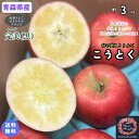 【予約商品】史上最高の蜜入りりんご！【送料無料】数量限定！青森県産　こうとく　家庭用　3kg(約3キロ） 中生種りんご　食品　果物　フルーツ　お取り寄せグルメ