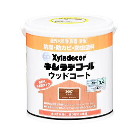 カンペハピオ 水性 キシラデコール ウッドコートS マホガニ [木材 塗料 防虫 防腐 屋外 ウッドデッキ ベンチ ログハウス 羽目板 板塀] 3.4L