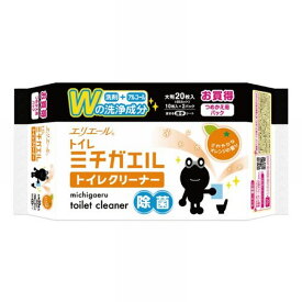エリエール ミチガエル トイレクリーナー オレンジの香り [トイレ用品 掃除 詰替 便座 消臭 除菌 厚手シート] つめかえ用　20枚