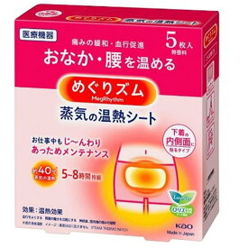 【6/4 20:00～6/11 01:59 エントリーでポイント10倍】花王 めぐりズム 蒸気の温熱シート 下着の内側面に貼るタイプ[健康用品 神経痛 筋肉痛 薄型 血行促進 温熱効果] 5枚入[一般医療機器] 【お一人様24点限り】