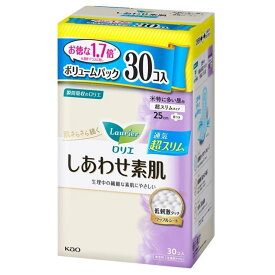 【6/4 20:00～6/11 01:59 エントリーでポイント10倍】花王 ロリエ しあわせ素肌 ボリュームパック 通気超スリム 特に多い昼用 25cm 羽つき [生理用 ナプキン 衛生用品 スリムタイプ] 30コ入 [医薬部外品]