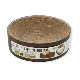 猫壱 バリバリボウル 猫柄 [ペット用品 ねこ つめとぎ 爪とぎ ベッド ダンボール] ダークブラウン