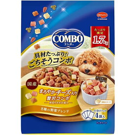 日本ペットフード コンボ ドッグ まろやかチーズ入り 角切りささみ添え 8種の野菜ブレンド 成犬用 [ドッグフード ペットフード えさ] 1.7kg(425g×4袋入)