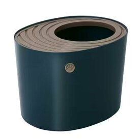 アイリスオーヤマ 上から猫トイレ プチ ネイビー [ペット キャット 猫砂 飛び散り防止 上ふた付き] PUNT-430