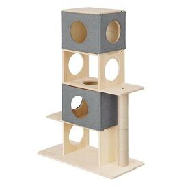 アイリスオーヤマ ナチュラルキャットタワー ナチュラル [ペット 猫 ファブリックカバー 爪とぎ 4段] NCT-4 [お客様組立品] 【〇】