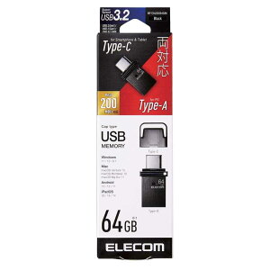 �G���R�� �L���b�v��USB Type-C(TM)������(�u���b�N) 64GB [�L�^���f�B�A �f�[�^�ۑ�] MF-CAU32064GBK