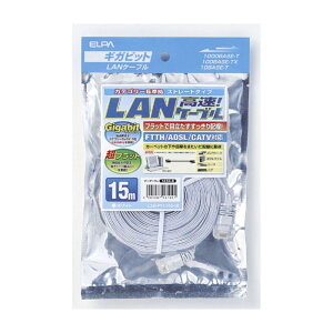 ELPA tbg LANP[u CAT6 15m [JeS6 88cp FTTH ADSL CATVΉ Xg[g^Cv ڗȂ] LAN-FT1150(W)