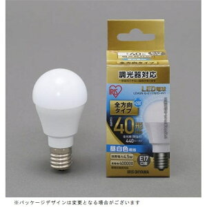 アイリスオーヤマ LED電球 E17 全方向 調光 密閉器具 40形 昼白色 440lm LDA5N-G-E17/W/D-4V1