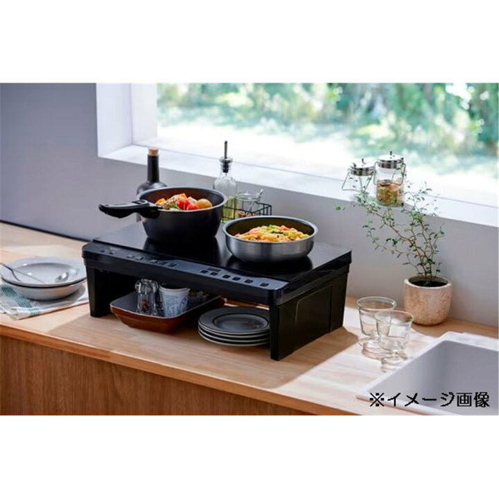 楽天市場】アイリスオーヤマ 2口IHコンロスタンド付き ブラック 