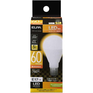 �����d�� ELPA(�G���p) LED�d�� �~�j�N���v�g�����` E17 60W�` �d���F 1�� [�Ɩ� ���C�g ���^���Ή� �����p] LDA7L-G-E17G4106