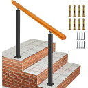 「 楽天イーグルス感謝祭 ポイント10倍！！」手すり 屋外玄関階段手すり無垢材の手摺り マットブラックアイアン階段手…