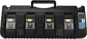 マキタ 充電器 互換 4口 DC18SF マキタ 14.4v-18v 充電器 USBポート2口 マキタ バッテリー BL1415N BL1430 BL1460B BL1815N BL1820B BL1830B BL1860Bなどに充電可能 4本同時に充電 充電完了メロディ付 連続充電可能 