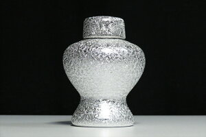 希少■神棚用 陶器■神具■瓶子 平子 平次 単品■ 中 ■貴金属調 光沢仕上げ■銀ちりめん■土器■小〜中型の神棚に 神棚 神具 仏具 盆提灯 やまこう 山幸
