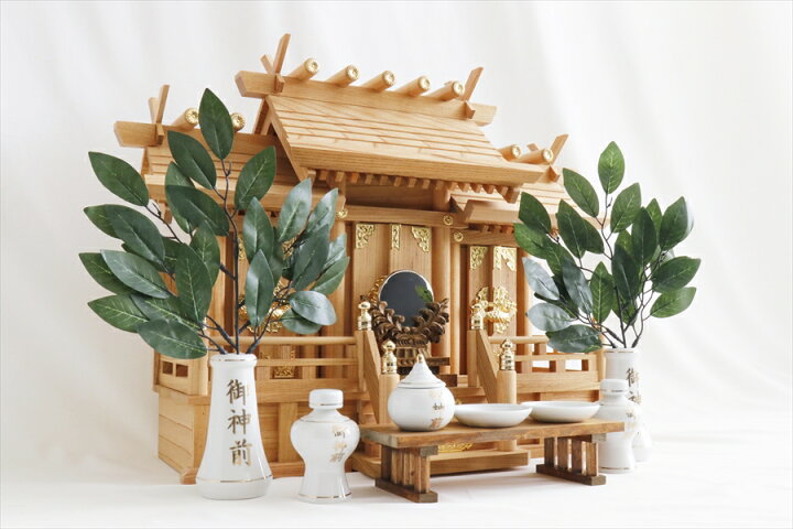 楽天市場】威風堂々・本けやき 神棚セット□けやき調神鏡・八足台付  