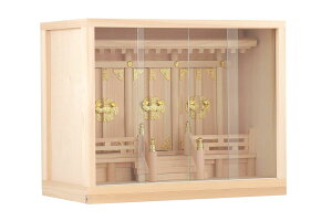 神棚 箱宮 三社 壁掛け 16号 引出し付き 上位東濃ひのき 神棚 神具 仏具 盆提灯 やまこう 山幸