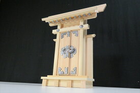 神棚 一社 単品 袖付 銀風一社 いぶし銀 (神棚 お社本体サイズ) 高さ35cm 幅27cm 奥行7cm 国産 日本製 一社宮 一社造り 神棚 神具 仏具 盆提灯 やまこう 山幸