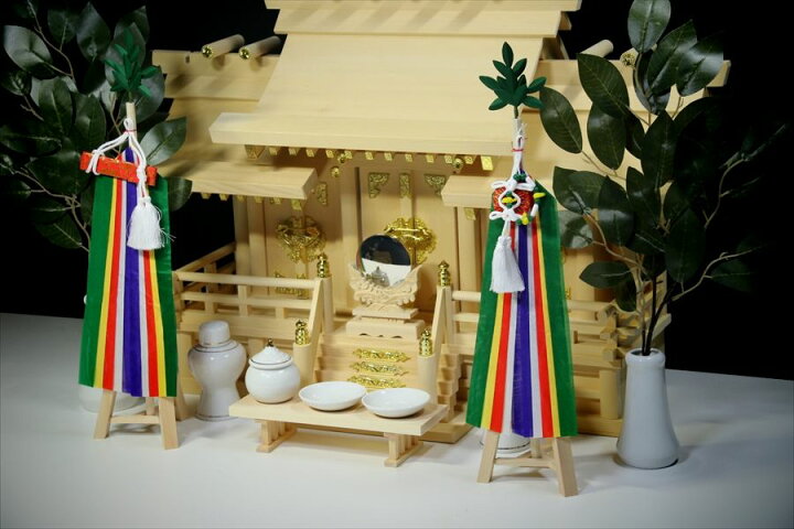 楽天市場】真榊 三角台付 神棚 神具 □ まさかき 特大 神棚用 75cm 
