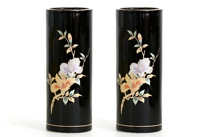 楽天市場 花立 墓 お墓 花立て 仏具 陶器 花瓶 2本組 セット 寸胴 投入 尺 上 木蘭 サイズ 約 Cm 高さ30 神棚 神具 仏具 やまこう