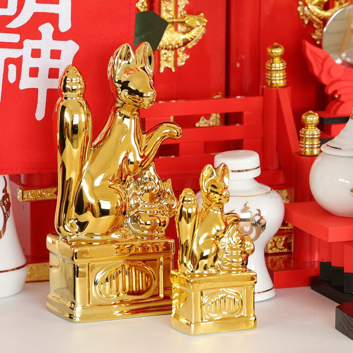 楽天市場】黄金屋根の稲荷宮 神棚セット 特上 重ね塗り 通し屋根 三社 