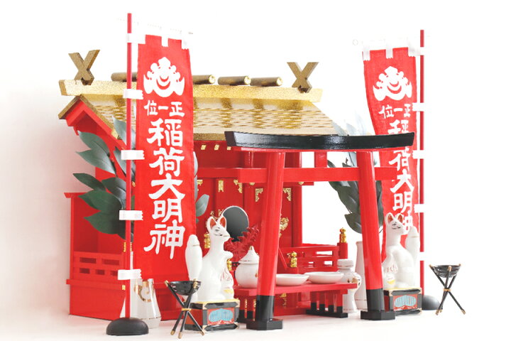 楽天市場】黄金屋根の稲荷宮 神棚セット □ 特上 重ね塗り□ 通し屋根 