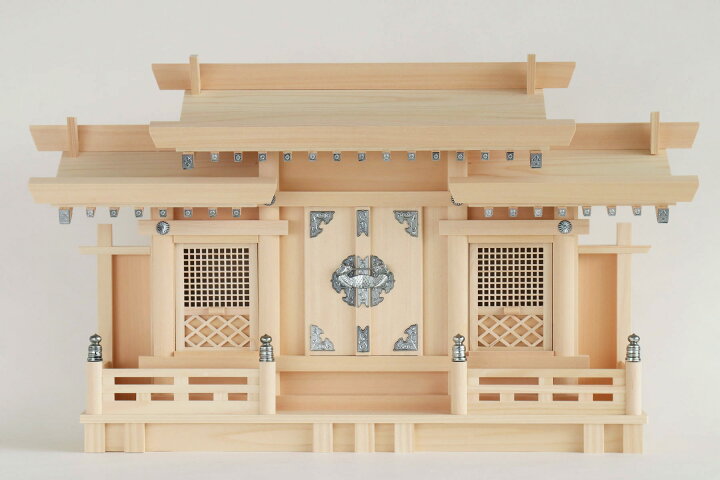 楽天市場】美・木曽ひのき 銀の趣き 格子の扉 三社 モダン神具 ともえ 盃 神棚セット 最高級 木曽桧の神棚 シルバー金具 : 神棚・神具・仏具 やまこう