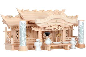 神棚 神棚セット モダン 特大 84cm 美彫り・昇龍大社 / 入母屋 神棚セット 榊灯 明かりが灯る 神具セット 神棚 神具 仏具 盆提灯 やまこう 山幸