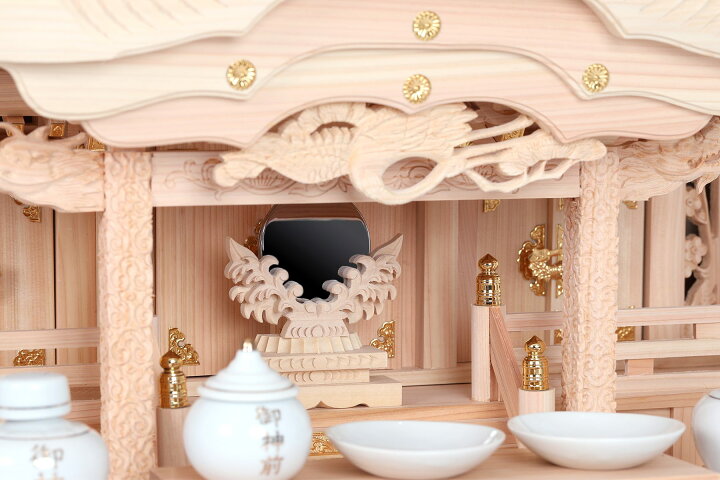 楽天市場】神棚 神棚セット モダン 特大 84cm 美彫り・昇龍大社 