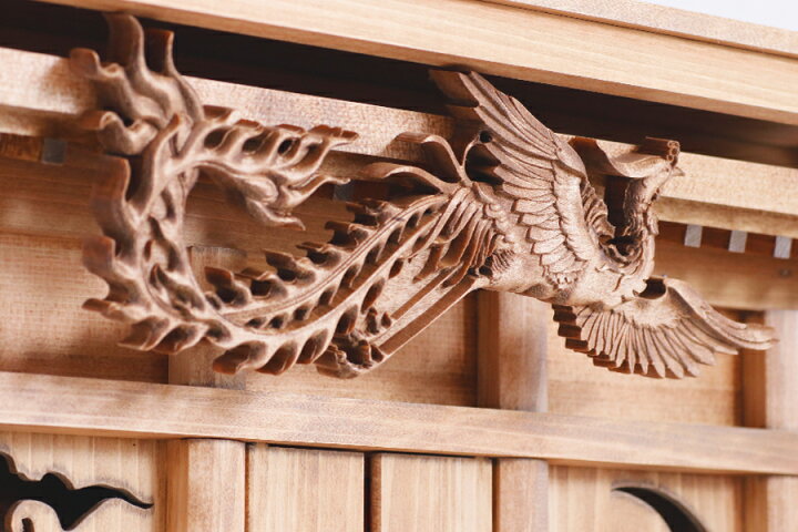 楽天市場】神棚 モダン 花鳥風月 鳳凰の聖域 家具調 手塗り 褐色 