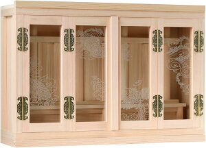 神棚 薄型 モダン 箱宮 三社 選べる ガラスの彫刻 四神 舞う 春夏秋冬 邪気を払う 季節を感じて モダン神棚 神棚 神具 仏具 盆提灯 やまこう 山幸