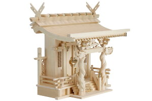 神棚 風神雷神龍神 宿る神々 雄大 一社 八幡屋根型 檜葉製 神棚 神具 仏具 盆提灯 やまこう 山幸
