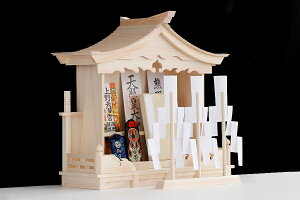 モダン神棚 〜双雲〜 岐阜桧 工房作り ■ 三連御幣 セット ■ たくさんのお札をお祀り ご朱印帳 御守り入れ 神棚 神具 仏具 盆提灯 やまこう 山幸