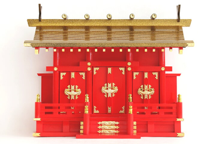 楽天市場】黄金屋根の稲荷宮 神棚セット □ 特上 重ね塗り□ 通し屋根 