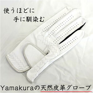 メンズ 天然皮革 ゴルフグローブ シルバー 右手着用 (左利き用)レフティー21cm〜26cm練習用の手袋ならこれがおス