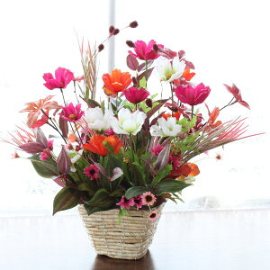 造花 コスモスとワレモコウの秋のアレンジ シルクフラワー CT触媒 光触媒 フラワーアレンジ インテリア フラワーアレンジメント arg