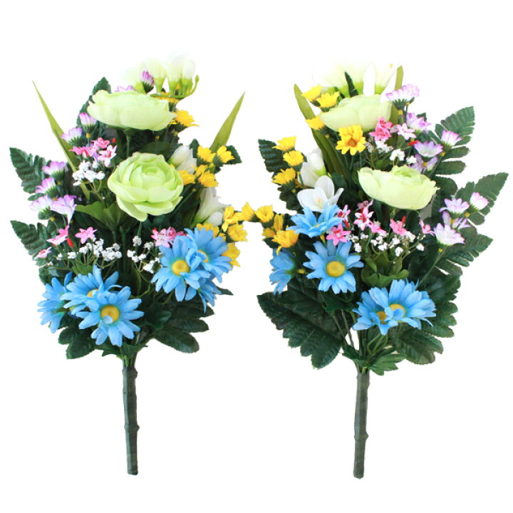 楽天市場 造花 仏花 仏様の四季の花束一対 造花 シルクフラワー お彼岸 お盆 お仏壇 仏花 お墓 花 お供え 山久 Ct触媒 光触媒 シルクフラワーの山久