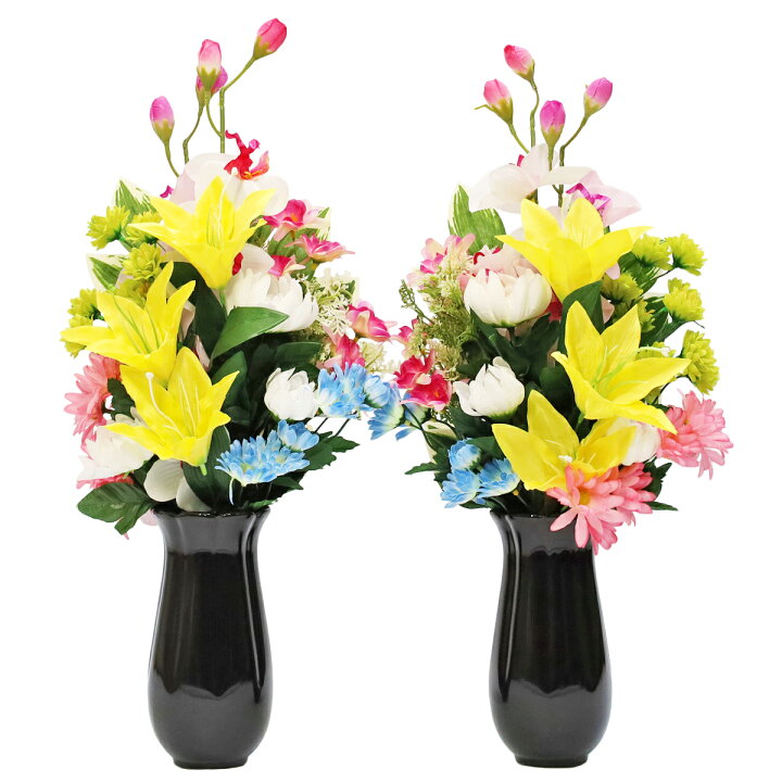 楽天市場】造花 仏花 胡蝶蘭とユリの花束一対 リリー ゆり ユリ 