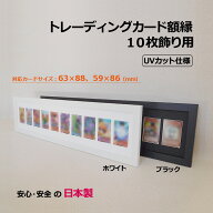 【日本製】【 カードを飾る額縁 】 トレカ 額 10連 収納 フレーム ケース UVカット アクリル板 黒 ブラッ…