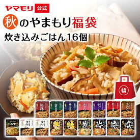 【クーポン最大2200円】 炊き込みごはん16品 秋のやまもり 福袋 (釜めしの素13品 + 松屋監修 炊き込み牛めし 香り松茸きのこごはん 炊き込み パエリア ) 新セット内容 釜めしの素 炊き込みご飯 釜飯 3合 2合 レトルト 詰め合わせ お中元 備蓄米