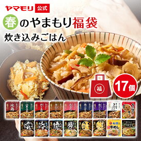 春のやまもり 福袋 炊き込みごはん （17個） 2026 ( 釜めしの素 13品 + 香り松茸きのこごはん×1 炊き込みパエリア×1 松屋監修炊き込み牛めし×1 ちょい炊き2個セット×1) 新セット内容 釜めし 炊き込みご飯 釜飯 3合 2合 レトルト 詰め合わせ 備蓄米